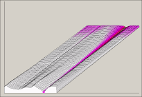 Echtzeitiethermografie - Profil-Zeit Diagramm 3D